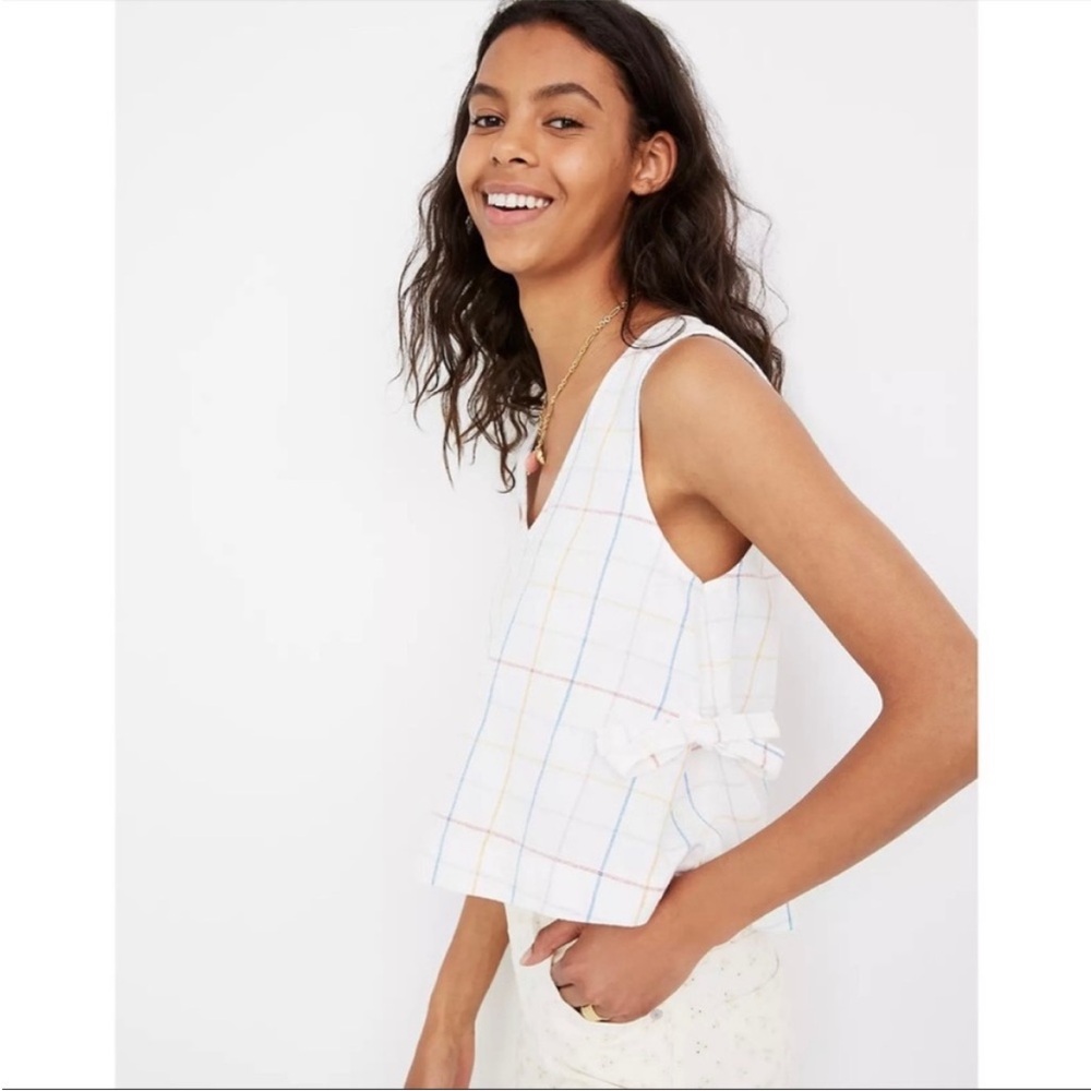 Madewell Side Tie Linen Tank - Picture 2 of 9